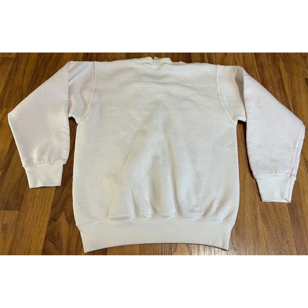 Vintage Fruit of the Loom September Girl Sweatshirt White Crew Kids 14-16 USA
